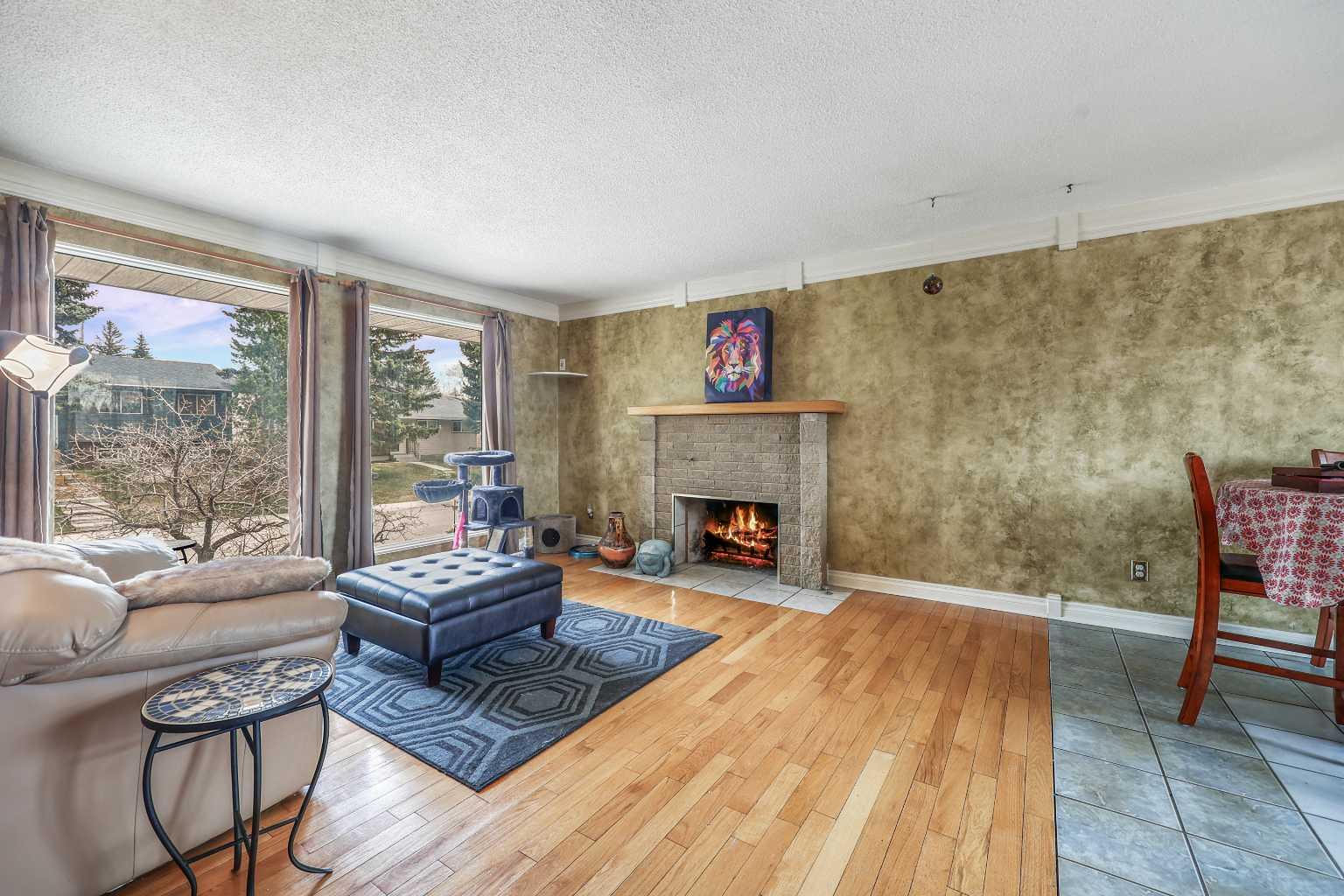 Living Room & Fireplace — before