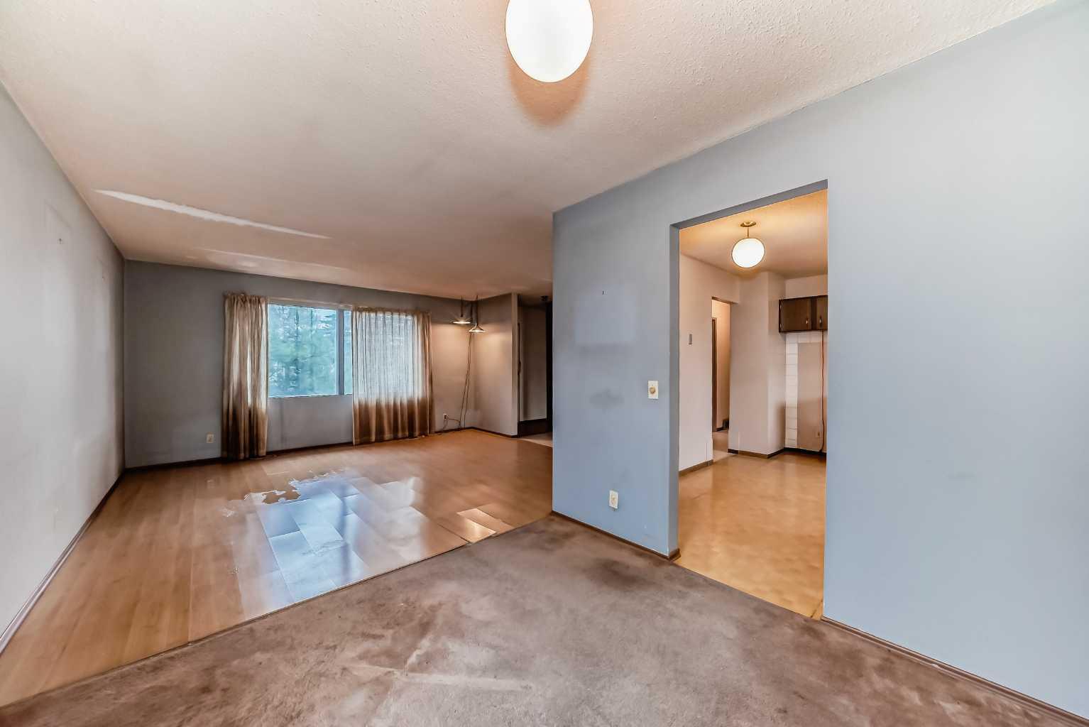 Open Living & Kitchen — before