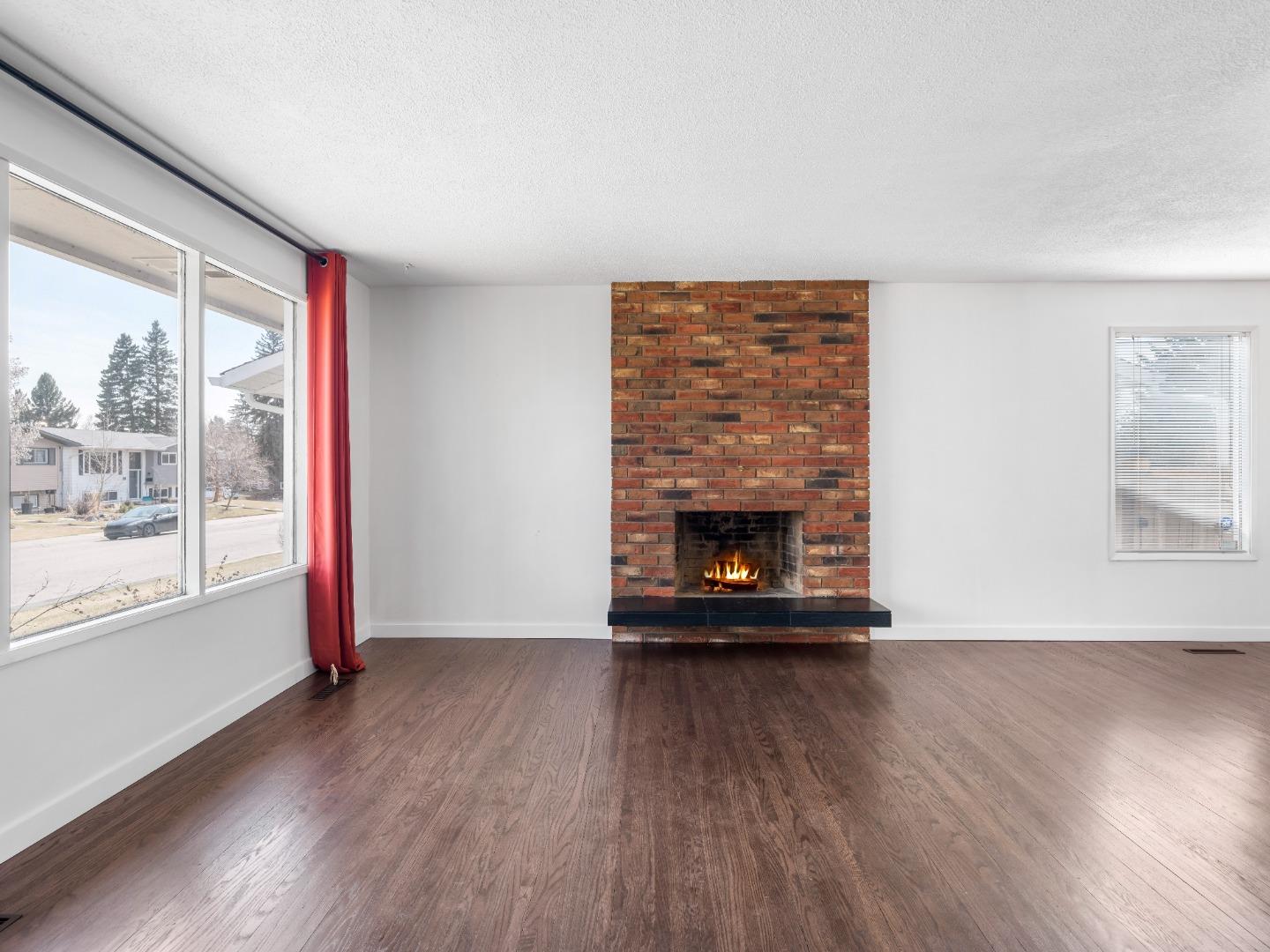 Living Room & Fireplace — before